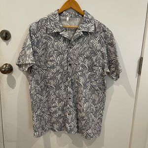 COOFANDY Men's Hawaiian Floral Shirts Button Down, Blue, Large